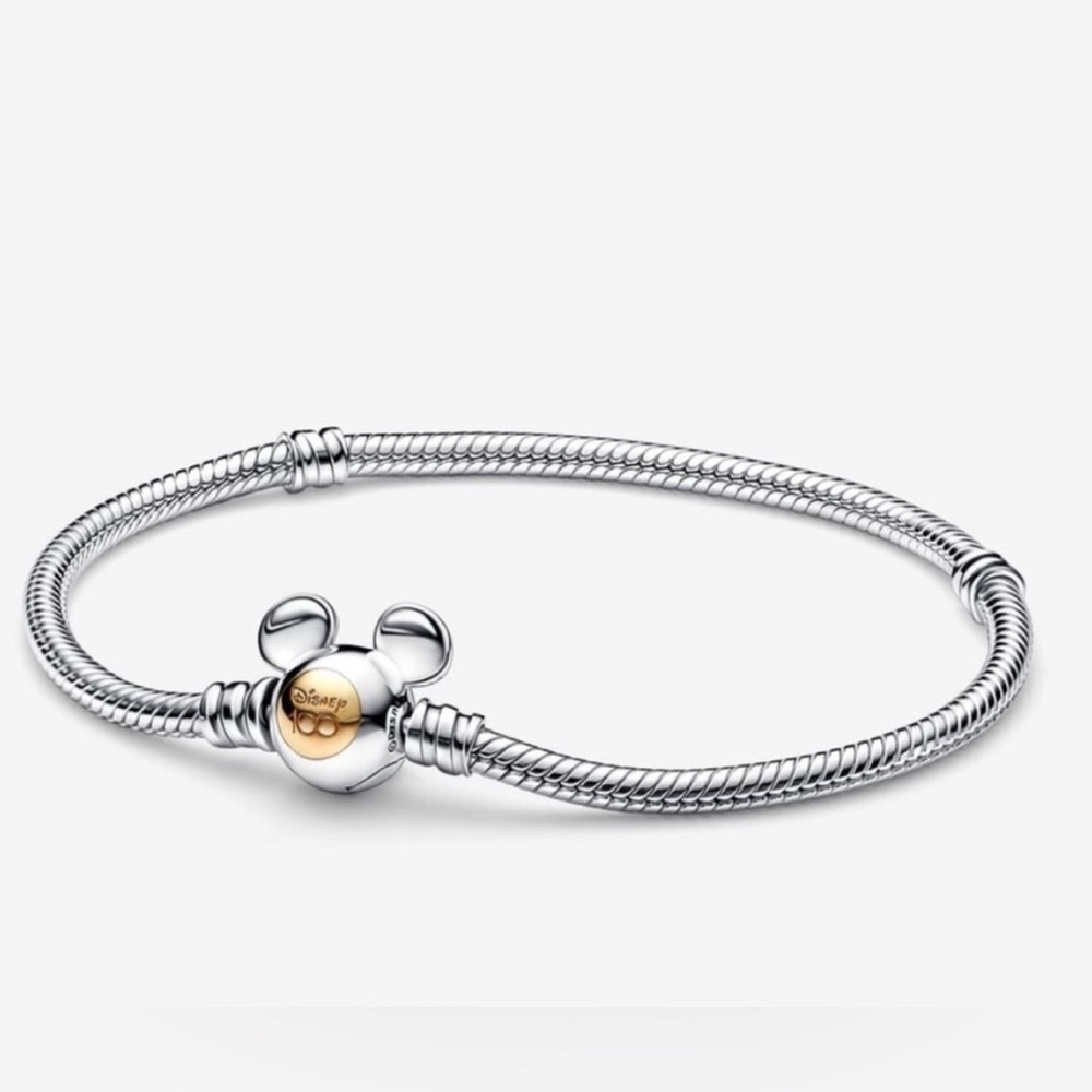 Disney 100th Anniversary Charm Bracelet Silver and Gold Bracelet